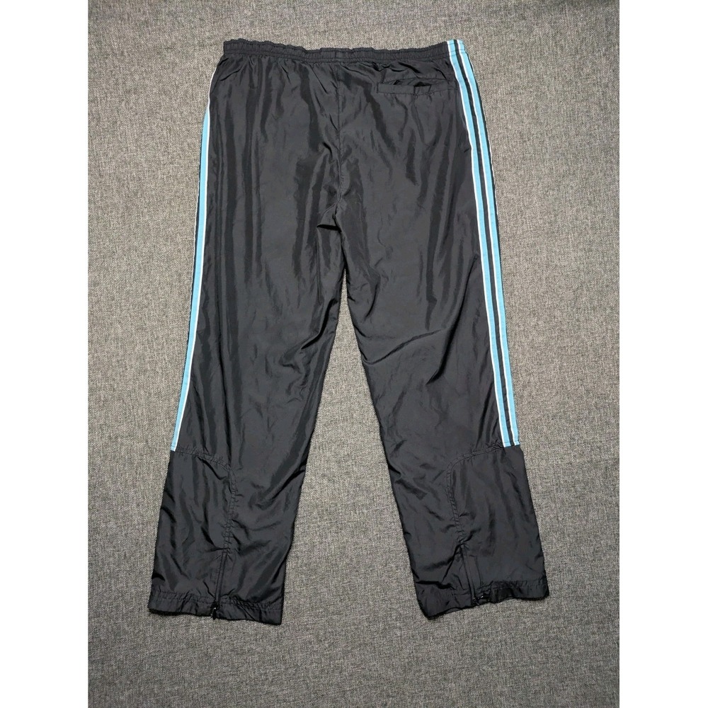 Adidas Track Jogger Y2K Pants Medium Men Black Baggy Striped Windbreaker Gym - Picture 5 of 8